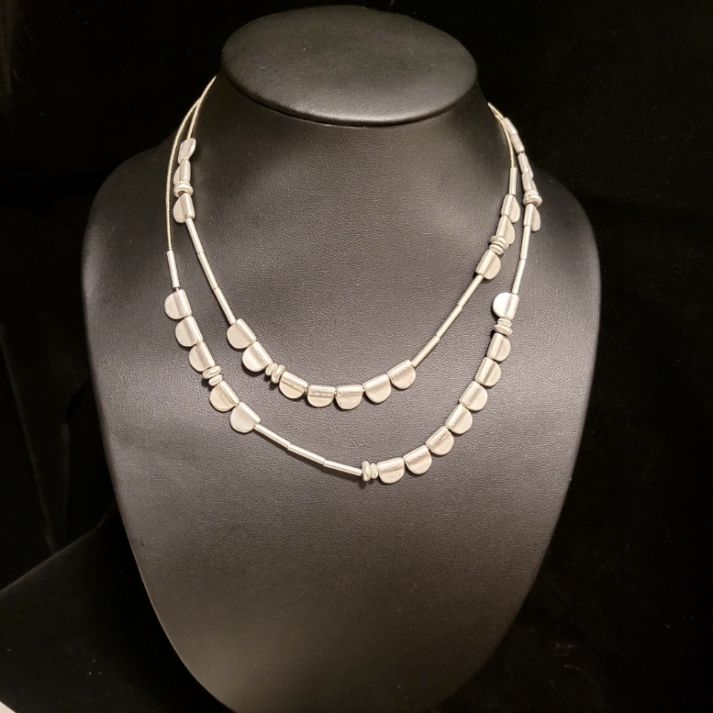 Vintage Brushed Metal Layering Necklace - Picture 1 of 4